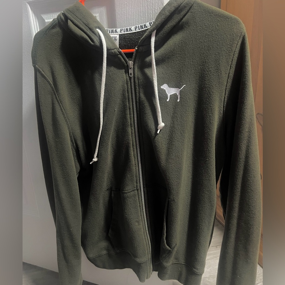 Vintage PINK by Victoria’s Secret Forrest Green Full Zip Jacket